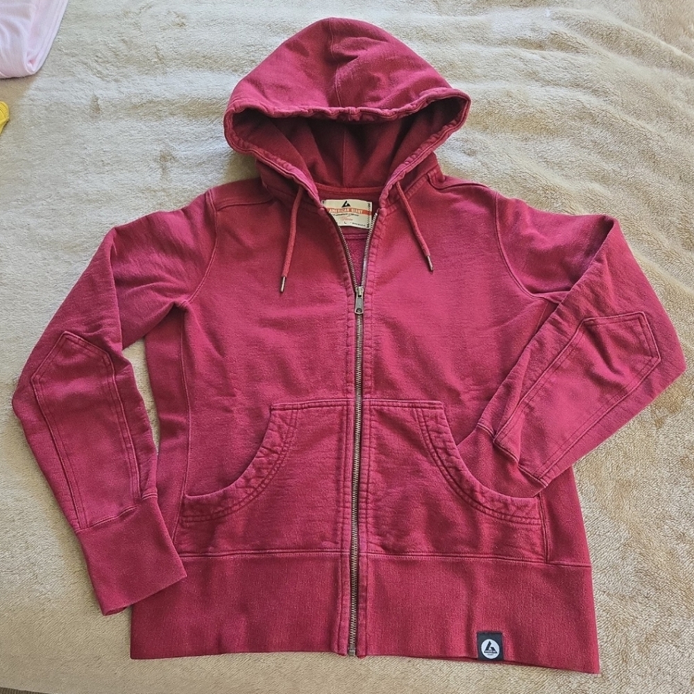American Giant Red Women's Zip Up Hoodie L